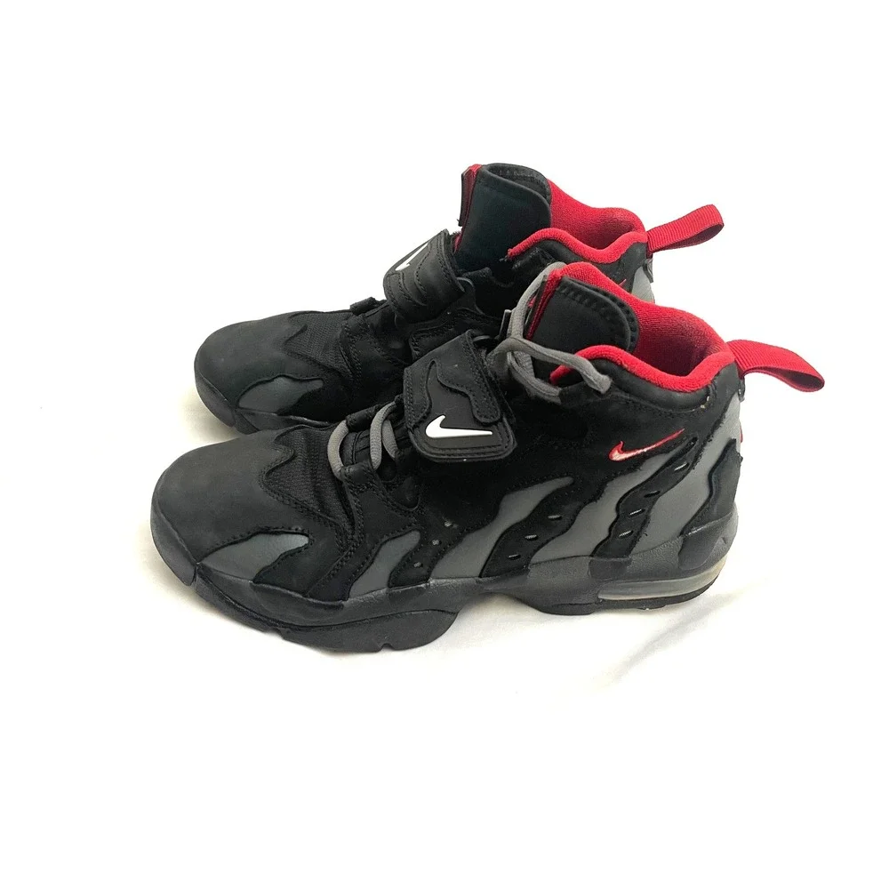 Nike Air DT Max 96 Deion Sanders Size 8 Black Red ATL Falcons HQ3620-010 (READ)